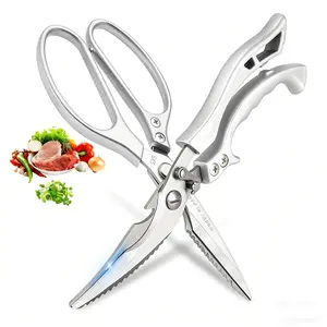 Kitchen Scissors Set Poultry Shears - Heavy Duty Kitchen Shears All Purpose With Anti-Slip Handle & Safety Lock, Stainless Steel Cooking Scissors for Meat, Bone, Poultry-2 Pack