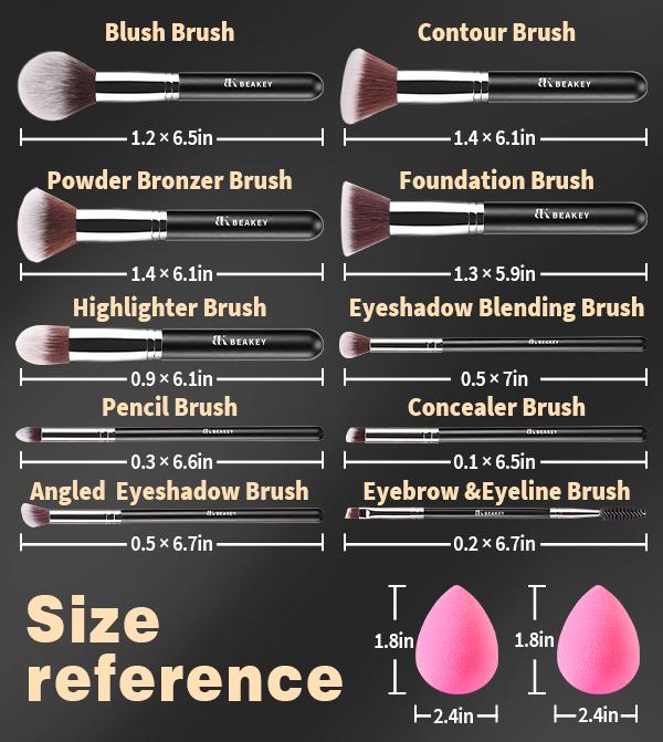 BEAKEY TAP PAW Makeup Brush Set Glam Blend for Beginner