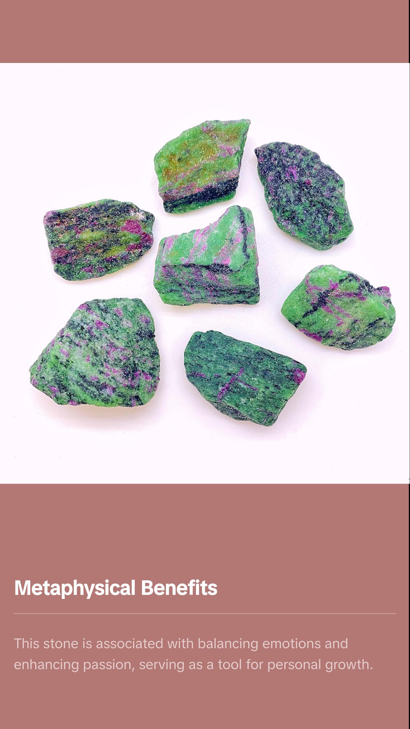 New Moon Beginnings Raw Ruby In Zoisite Stone - Natural Mineral with Green and Purple Colors New Moon Beginnings Raw Ruby In Zoisite Stone - Natural Mineral with Green and Purple Colors