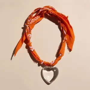 Orange Bandana Charm Necklace