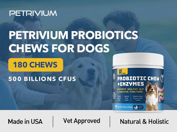 2Pack-Probiotics for Dogs - Dogs Probiotics Chews with Enzymes & Fiber Blend Supports Gut Health, Boost Immune - Natural Probiotic Supplement for Digestive, Diarrhea, Gas, Constipation, Itchy Skin,120Ct
