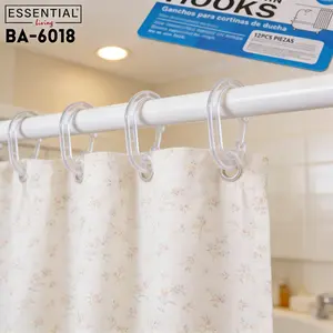 Rust Proof Shower Curtain Hooks 12 Pack | Smooth Glide Easy Slide Bathroom Organizer TikTok Must Have