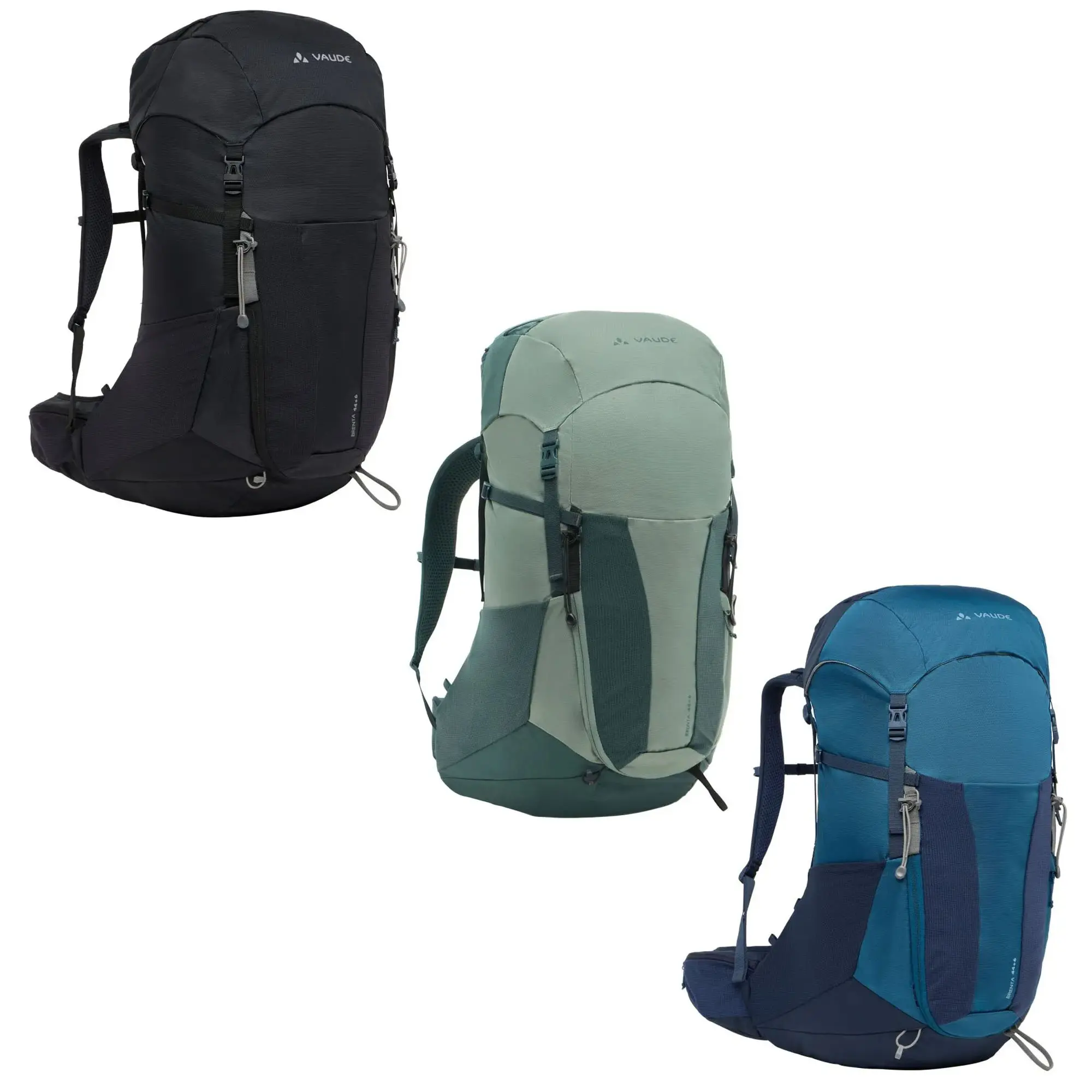 Vaude Brenta 44+6 Durable Hiking Backpack for Men, Trekking Bag with Adjustable Back Length, Aeroflex 3D Suspension, Chest Strap with Hydration Tube, Detachable Compression Buckle, Easy Retrieval Of Items, Durability, Ergonomic Shoulder Straps, Front Acce