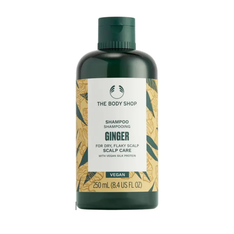 The Body Shop Ginger Scented Haircare Shampoo, 250ml Coconut-Infused Gentle Cleansing Hydrating Hair Cleanser