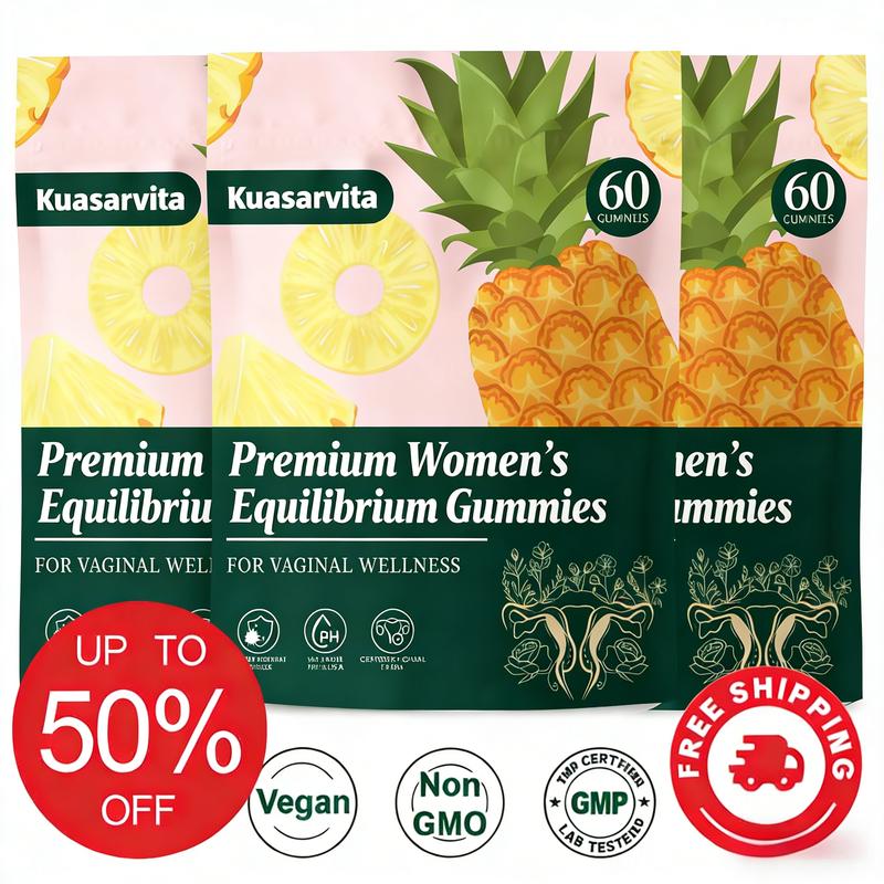 Feminine Balance Gummies 3 Pack, Premium Hawaiian Pineapple Flavor, Women's pH Health Support, Immune & Energy Boost, Vegan Gluten-Free, 60 Count Each