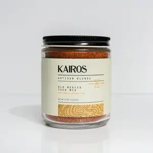 KAIROS Artisan Blends Old Mexico Taco Mix - Authentic Mexican Flavor with Cumin Chili & Lime - Versatile Spices for Tacos Fajitas & More - 4.75oz Glass Jar