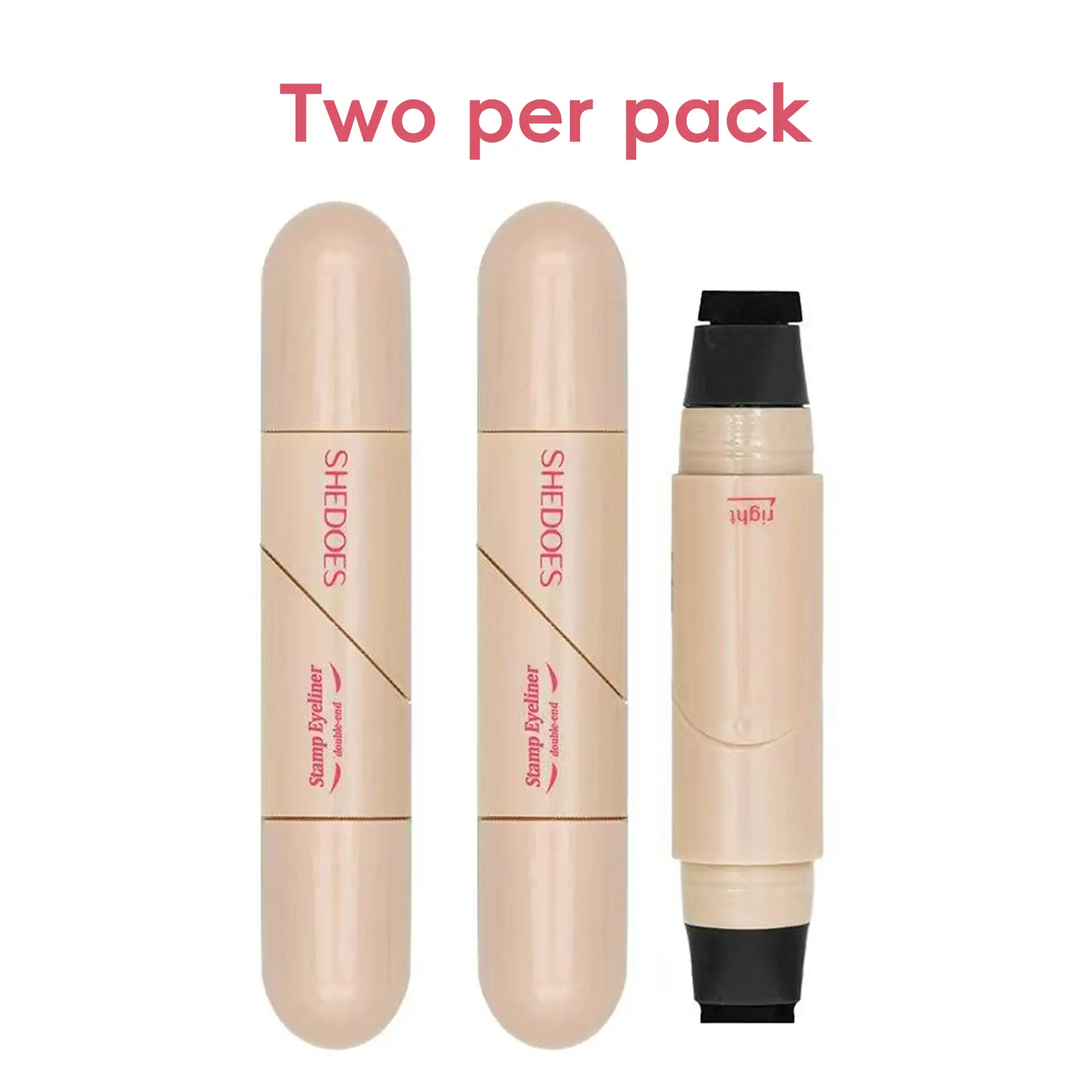 2pcsRotating Eyeliner Stamp Pen – Dual-Head Design with Wing Stamp, Quick-Dry, Long-Lasting, Smudge-Proof for Easy Cat Eye, Sharp Winged Lines & All-Day Makeup Wear - Beginner Friendly Everyday Makeup Tool for Women, Women's cosmetics, Makeup tools.