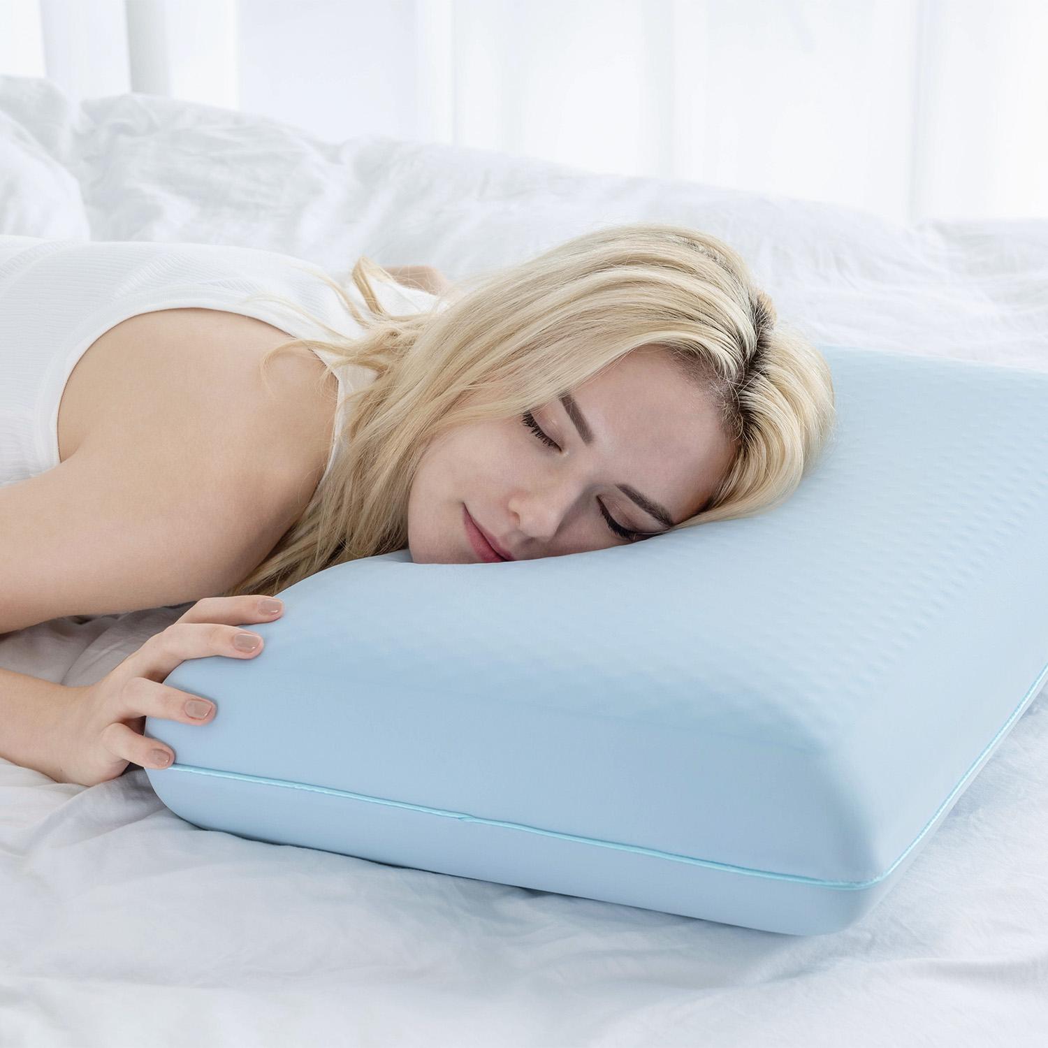 EGO Cooling Gel Pillow with Memory Foam, 1 Count, 26X16 Inches, Soft, Removable & Machine Washable Cover, Queen Size