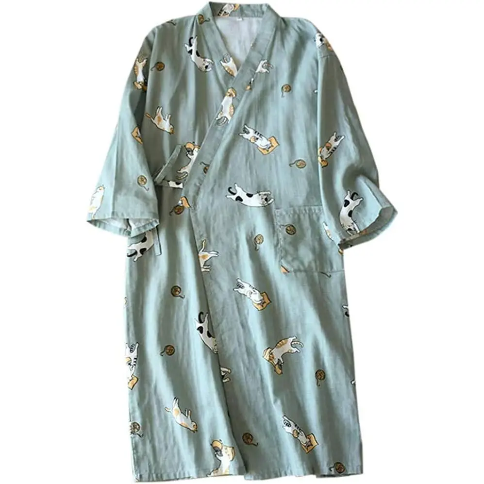 Shanghai Story Women Cotton Kimono Bathrobe with Pockets Robe 8 Color