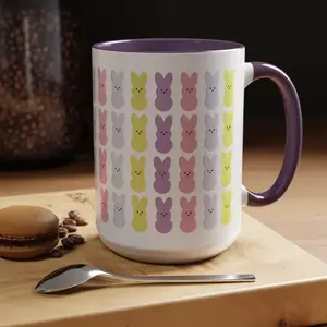 Easter Mug Colorful Easter Basket Stuffers and Gift Ideas for Easter Cute Easter Peeps Design Coffee Mug Pastel Bunny Coffee Mug,Kawaii Spring Bunny Pattern Mug, Aesthetic Pastel Easter Gift, Easter Basket Stuffer, Fun HolidayMug for Friends Family