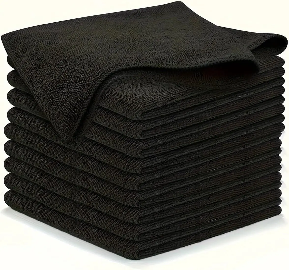 Microfiber Cleaning Cloths 12 Pack, Premium 16 x 16 inch Microfiber Towel for Cars, Ultra Absorbent Car Washing Cloth, Lint Free Streak Free Wash Cloths for Car, Kitchen, and Window, Black
