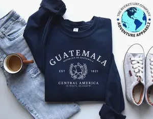 Guatemala T-Shirts, Crewneck Sweatshirts & Pullover Hoodie, Guatemala Sweatshirt, Sweater, Guatemala Gift, Central America Comfortable Pullover Sweatshirt SGR