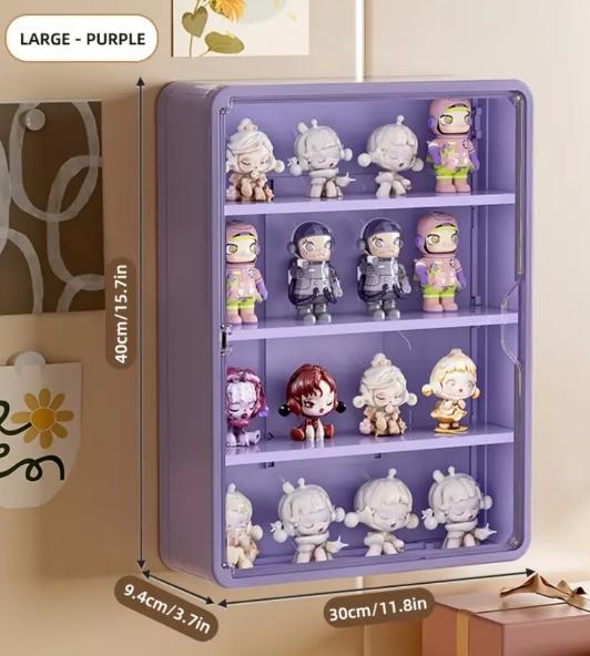 Three-Layer Wall-Mounted Figure Model Storage Display Box Multifunctional Plastic Magnetic Door Opening for Convenient Storage and Display