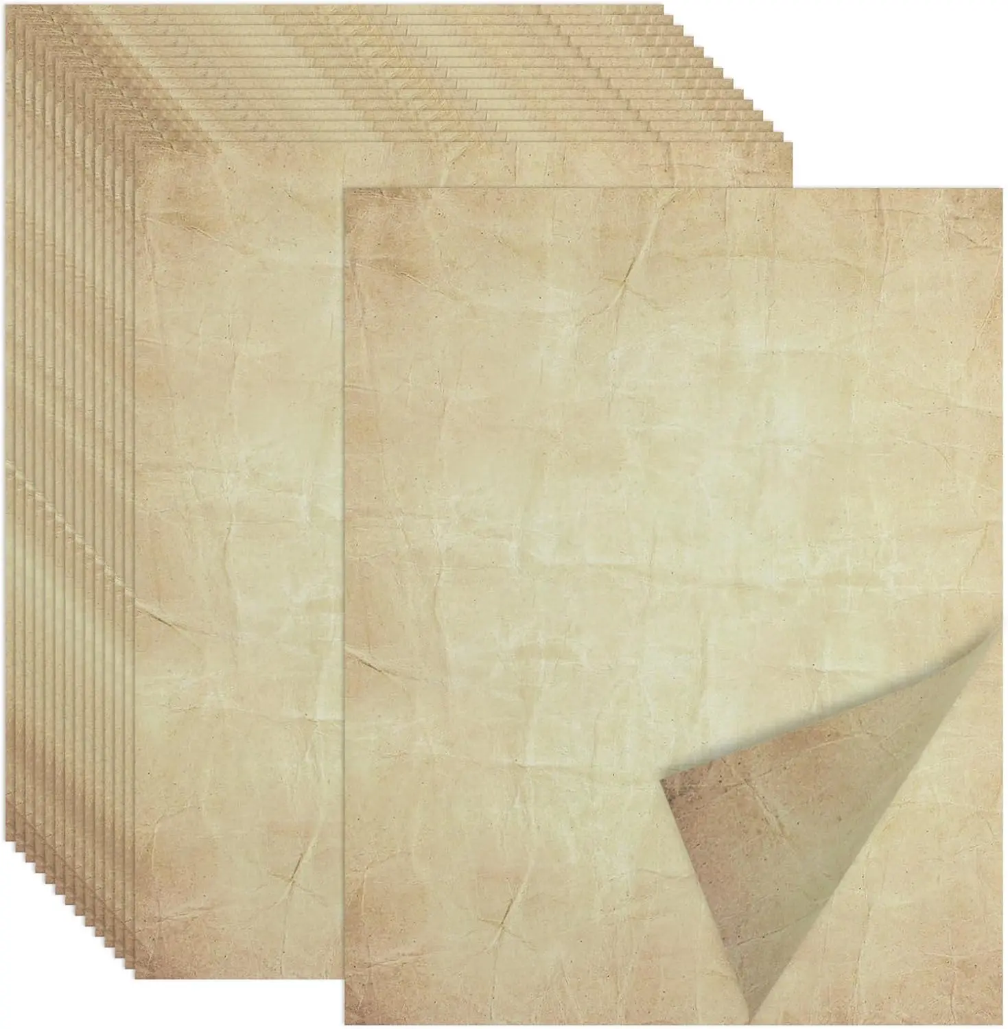70PCS Vintage Parchment Paper (8.5x11 in) - Office Stationery Decorative Printer Paper for Invitation, Resume, Art Craft, Antique Writing & Certificate Use