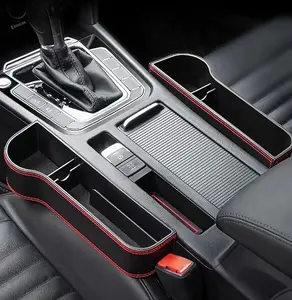 2 PCS Car Seat Gap Filler Organizer, Multifunctional Car Seat Organizer, Auto Console Side Storage Box with Cup Holders, Car Organizer Front Seat for Phone, Keys, Sunglasses