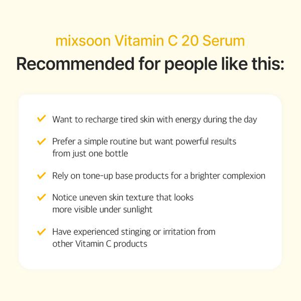[NEW] Vitamin C 20 Serum 0.34 Fl. Oz. / 10ml Skin Radiance 20 Pure Vitamin C, Lightweight Non-Sticky Face Serum for Sensitive Skin iKorean Glass Skin Care