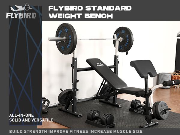 FLYBIRD Olympic Weight Bench – 900 lbs Weight Capacity, Bench Press Set with Preacher Curl Pad & Leg Extension, Full-Body Strength Training Equipment for Home Gym FLYBIRD Olympic Weight Bench – 900 lbs Weight Capacity, Bench Press Set with Preacher Curl Pad & Leg Extension, Full-Body Strength Training Equipment for Home Gym