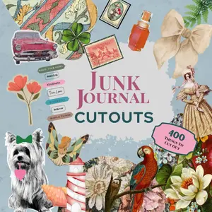 Junk Journal Cutouts Ephemera Vintage, Modern, Text, Food, Botanical: Images For Creative Journaling 400 Pictures and Text To Cut Out - Paperback