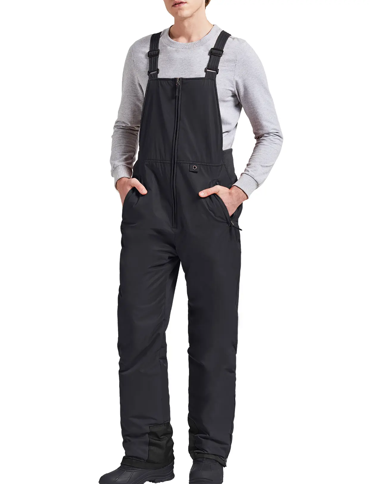 GEMYSE Men's Ski Bib Overalls - Waterproof, Windproof, Warm, Breathable Skiing Pants with Adjustable Straps and Multiple Zipper Pockets