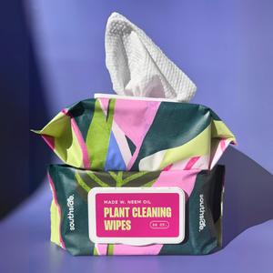 southside plants neem oil-infused plant cleaning wipes - extra-thick 5.5 x 7.25in wipes for indoor & outdoor plants, clean & natural formula