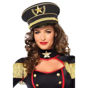 Gold and Black Military Officer Costume Hat