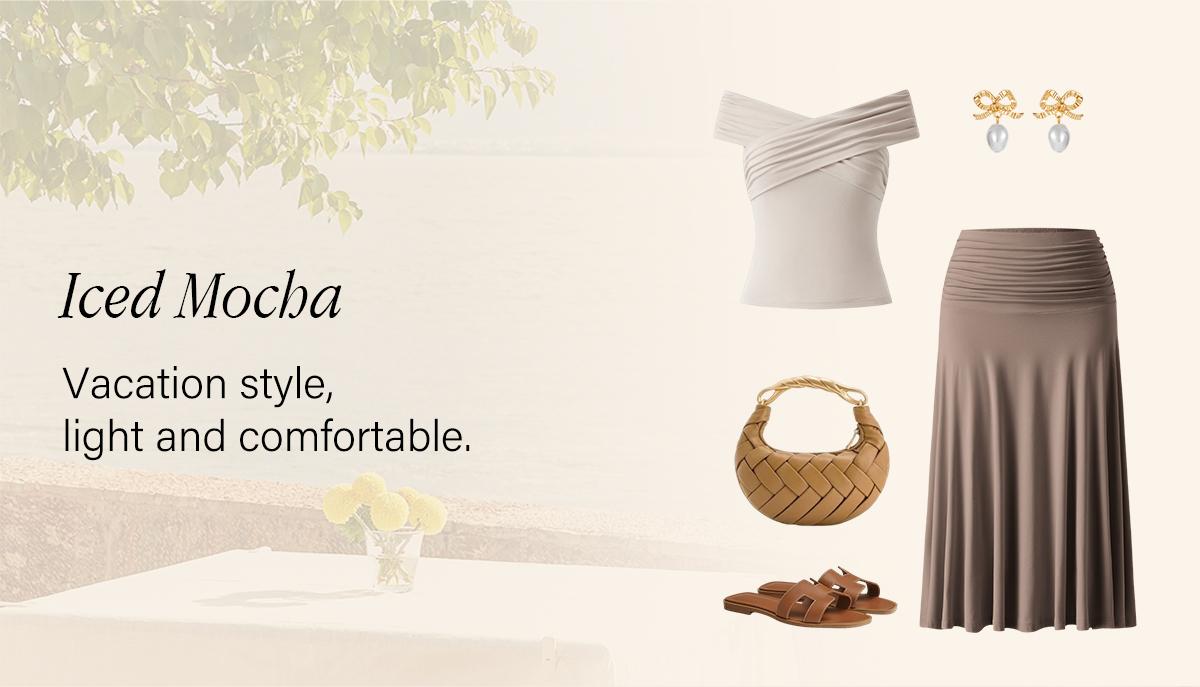 OGL Flowy Side Ruched A-line Midi Skirt - Elegant and Comfortable for Everyday Wear SpringStatements