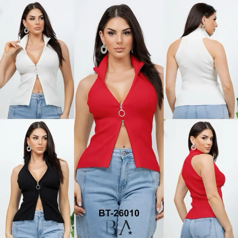 blouse with zipper