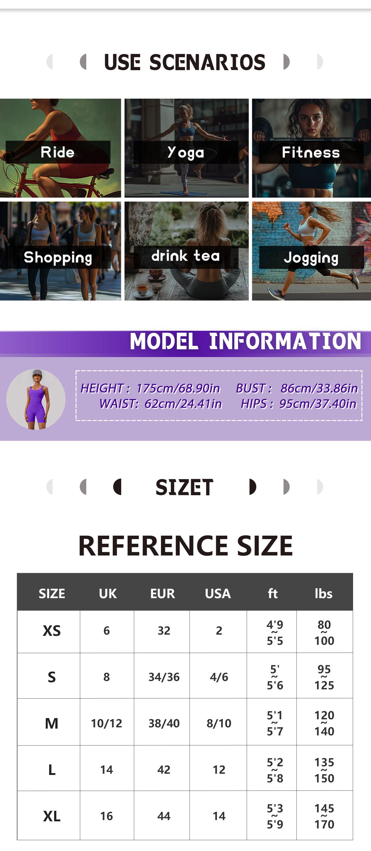 NcmRyu Women's U-Neck Ribbed One-Piece Romper - Slim Sculpting Stretchy Stay-Put Comfort Flattering Fit for Yoga Gym Casual Activewear