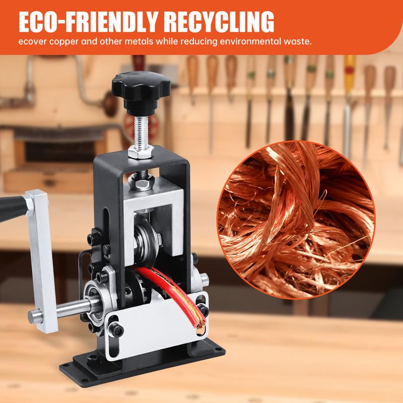 Smart Manual Wire Stripper Machine with Hand Crank and Drill Power Options for 1-25mm Cables Effortless Wire Stripping Tool for Professionals