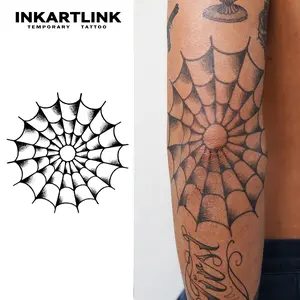 INKARTLINK Magic Tattoo 2 Sheets, Waterproof, Semi-permanent, Long-lasting, Temporary, Simple Fake Tattoo Sticker, Spider Web Tattoo, Juice, Party Tattoo, Art Tattoo