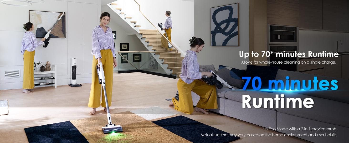 Tineco PURE ONE Station 5 Cordless Smart Vacuum with 2.5L Auto Dust Base Full-Path Self-Cleaning 175W Suction ZeroTangle Tech iLoop Smart Sensor for Hard Floor & Carpet