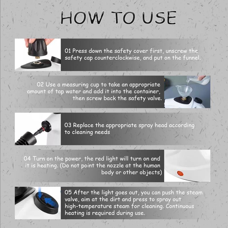 Pressurized Handheld Steam Cleaner Multi Surface Natural Steamer for Home Kitchen and Car with 11 Replacement Parts Multi Purpose Handheld Steamer and Portable Sanitizer