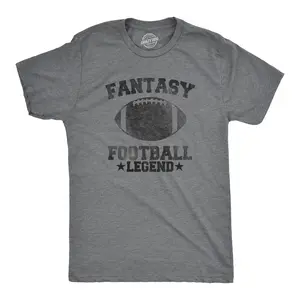 Mens Fantasy Football Legend Funny T shirt Season Novelty Graphic Dad Gameday Mens Funny T Shirts Cool Vintage Fashion T-Shirt Gift Classic Menswear Dad Joke Apparel for Men Funny Football Short Sleeve Novelty Dark Grey