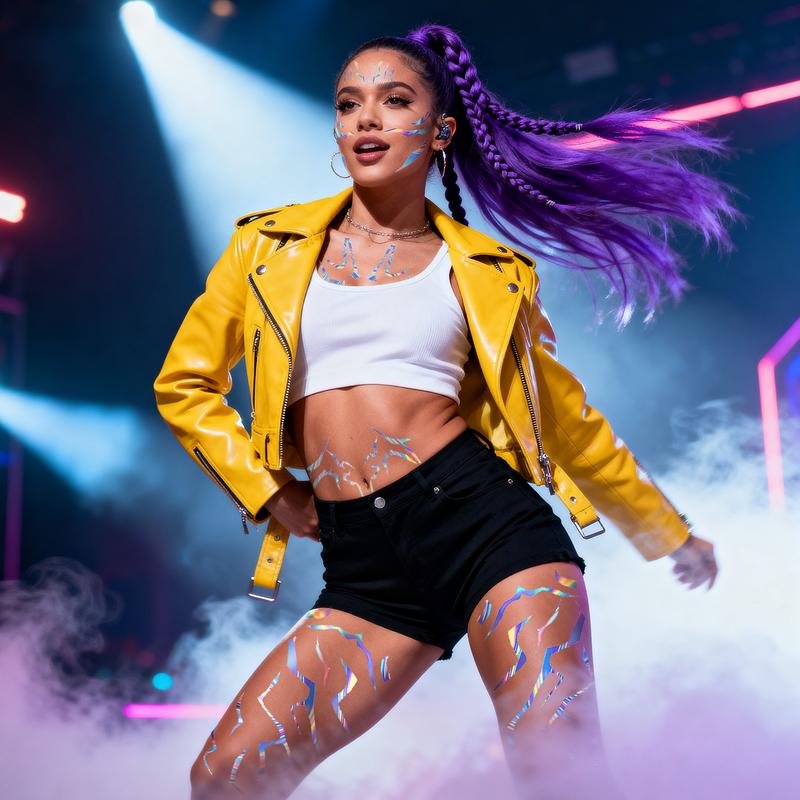 Kpop Girl Group Temporary Tattoos - 8 Sheets Full Body Set Patterns Laser Tattoos Stickers Waterproof Cosplay Costume Accessories for Cosplay Party