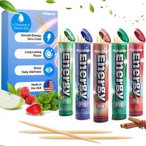 EnergyPix Extra Strength Caffeine Flavored Toothpicks - With L-theanine - B 12, for Enhanced Focus Ideal Alternative to Energy Mints - Energy & Focus, 20 Count Kosher, Vegan,  Made In USA
