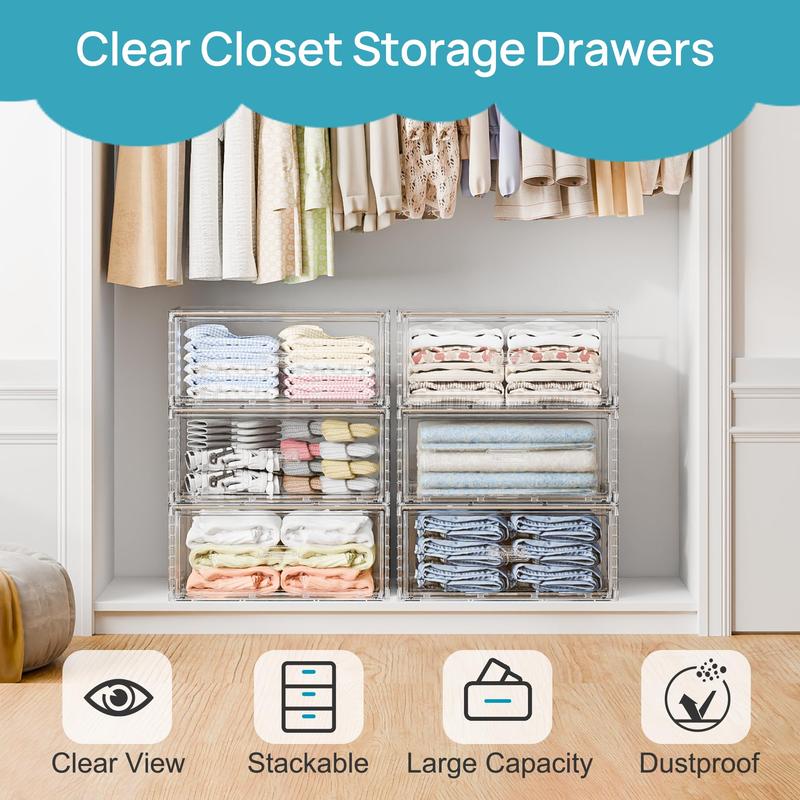 【New Arrival】Vtopmart 2-5 Pack UnderBed Large Clear Stackable Storage Drawers 18-27QT, Easily Assemble Closet Storage Bins, Dust-Proof for storing shoes, clothes, bedding, and off-season essentials 【New Arrival】Vtopmart 2-5 Pack UnderBed Large Clear Stackable Storage Drawers 18-27QT, Easily Assemble Closet Storage Bins, Dust-Proof for storing shoes, clothes, bedding, and off-season essentials
