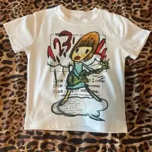 Y2K-Style Graphic Anime Girl Playing Guitar Unisex Baby Tee