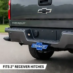 Chevrolet Chevy Hitch Receiver Cover Fits 2” Receiver Multiple Designs Available Black Blue Harness Durable Weather Resistant