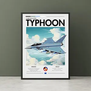 Eurofighter Typhoon Poster - Aviation Art, Fighter Jet print, Plane Poster, Fighter Jet Poster, Wall Art