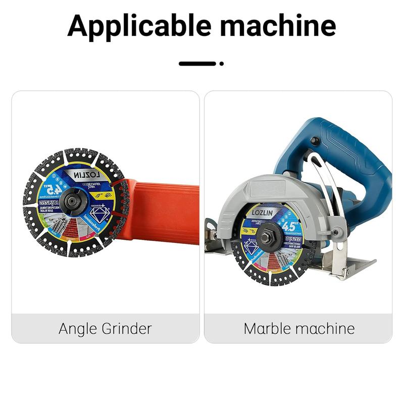 Multi-Functional Saw Blades, 4.5 Inch Diamond Composite Saw Blades, Durable Multi-Purpose Grinding Blades, Heavy-Duty Angle Grinder Grinding Discs, for Cutting Marble, Quartz, Ceramic Tiles, Metal & Plastic