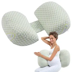 VEVOR Pregnancy Wedge Pillow, W-Shaped Maternity Pillow for Pregnant Women, Soft and Breathable Pregnancy Pillow with Removable & Washable Cover for Back Belly Hips Support, Lightweight and Portable