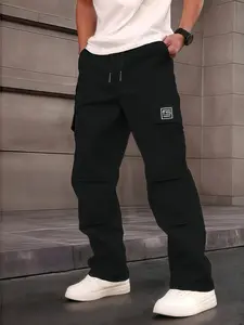 New men's fashionable casual pants Drawstring Multi-Pocket Work Pants