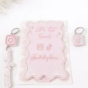 Business Logo Sign/Branding Bundle Kit/ Acrylic Keychain/ Payment/Social Stand/ Logo Stickers/ Watermark