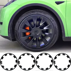 4pcs 20-inch Decorative Rings, Compatible With 2020-2024 for Tesla for Model Y Full-wrapWheel Covers, Designed To Enhance Aesthetics And Provide Anti-scratch Protectionfor