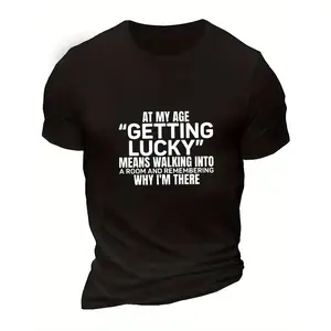 Men's Casual Short Sleeve T-Shirt with Funny Quote Print - Brown Humorous Saying Tee, Regular Fit Summer Top, Machine Washable Adult Humor Apparel, Comfortable Fit, Funny T Shirts, Classic Unisex Cut, 100% Cotton