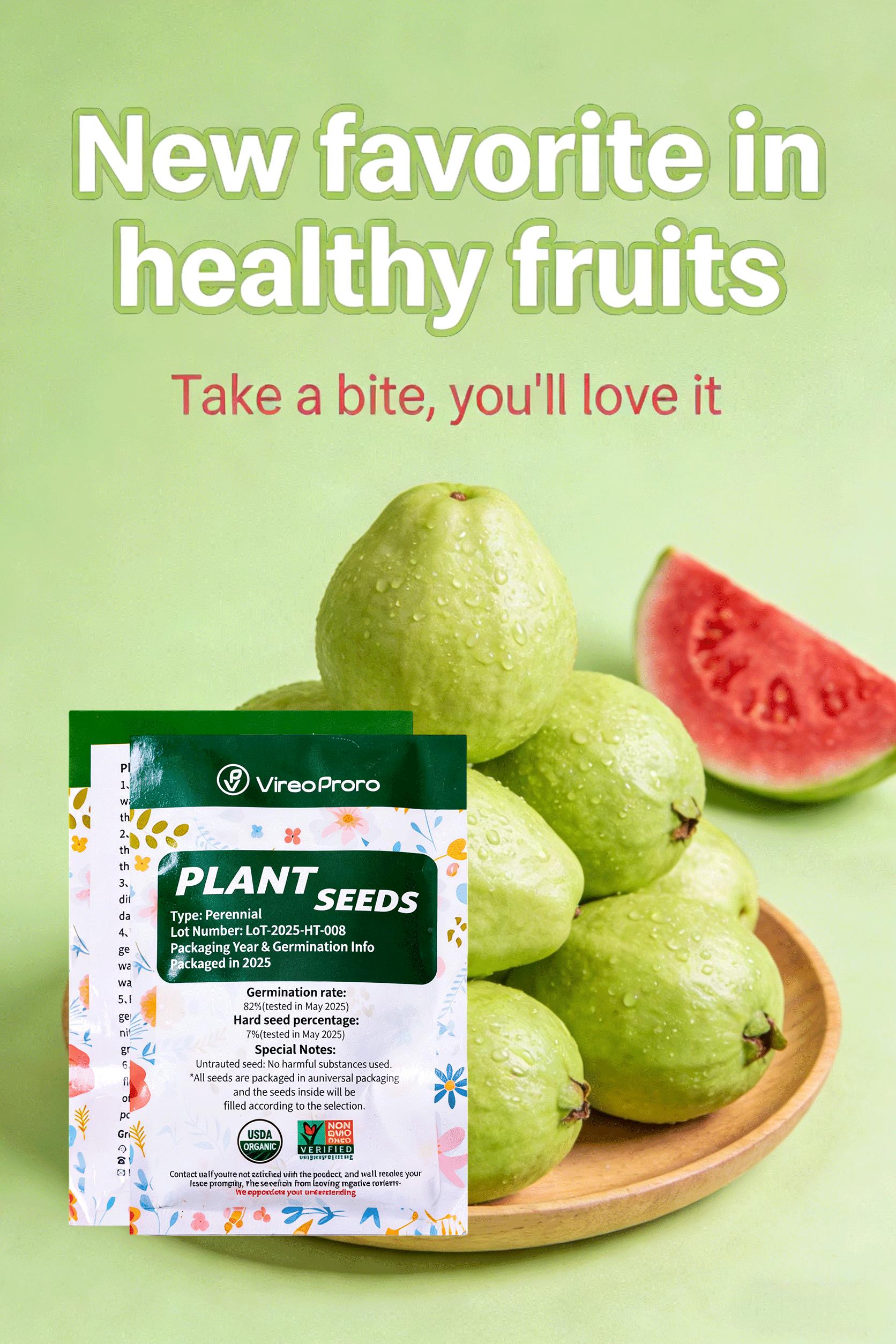 200PCS Guava Seeds for Planting – Easy to Grow Guava Tree Seeds, Non-GMO Garden Seeds for Indoor, Outdoor, Pots & Greenhouse