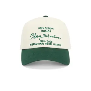 Obey Design Studio 5 Panel Strapback Hat in Spruce Multi