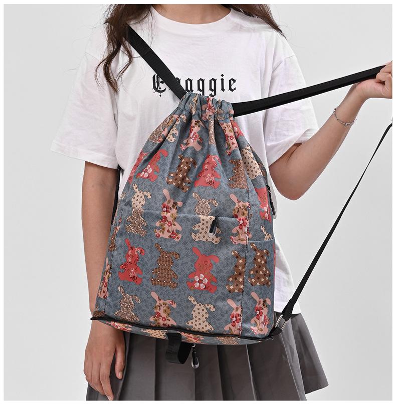 Foldable Drawstring Lightweight Backpack Portable Stylish Large Capacity Travel Storage Bag Basketball Bag