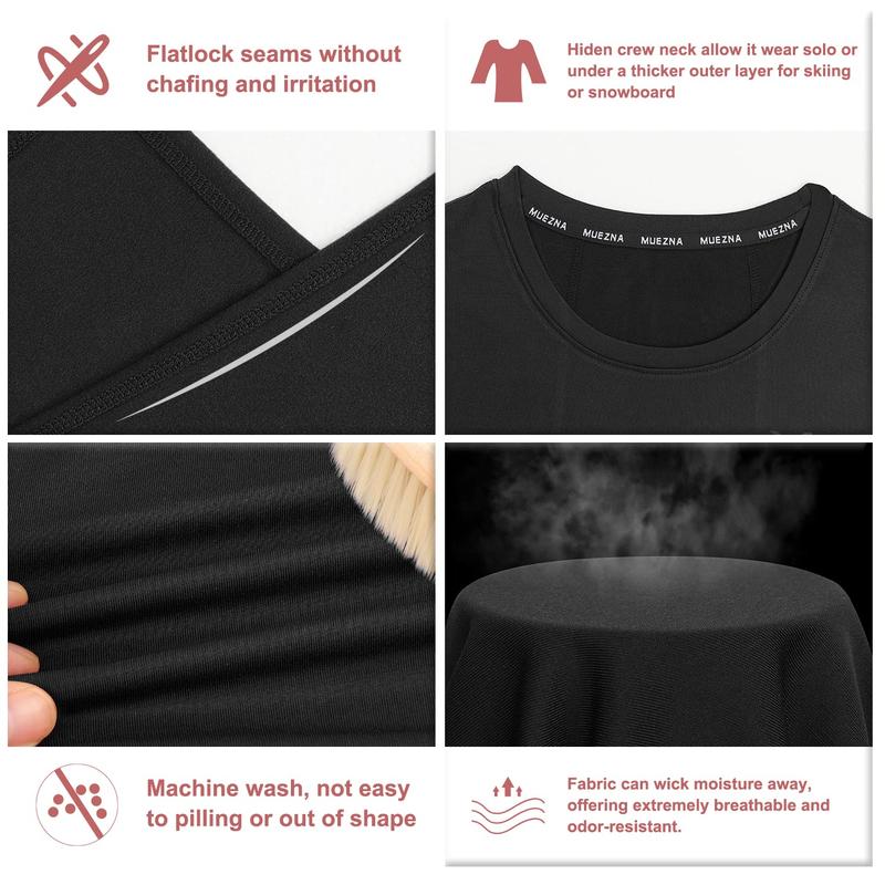 Women's Thermal Underwear Set - Fleece Lined Base Layer Top & Bottom for Skiing, Cold Weather Long Johns Winter Thermal Set, Soft Brushed Interior