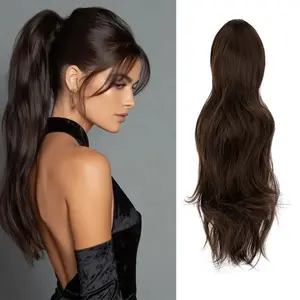 Lansigreen Claw Clip Ponytail Extensions 18inch 150g Wavy Pony Tails Hair Extension Synthetic Hairpieces for Women Daily Party Summer Vibes